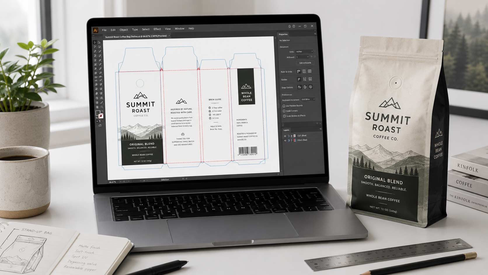 CoffeeBagDieLineStart